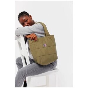 New Rossignol Nylon Puffer Shoulder Tote Bag Green